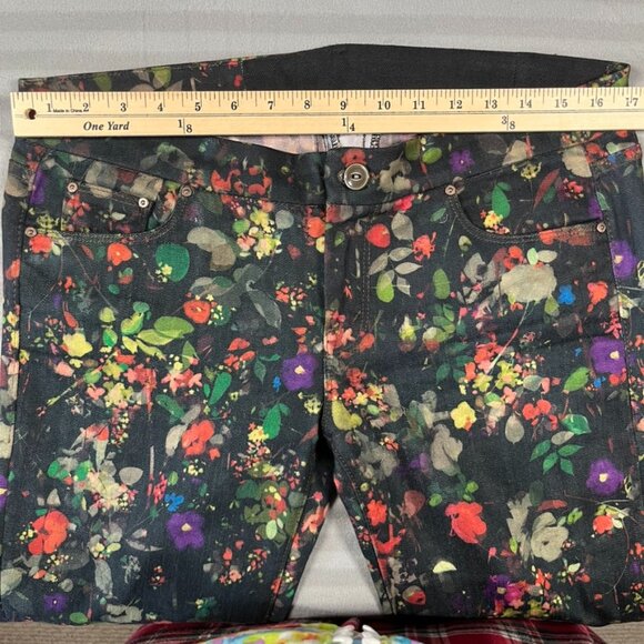 Mother The Looker Magical Forest Jeans Size 34 Floral Denim Made in USA - Picture 6 of 12
